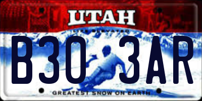 UT license plate B303AR