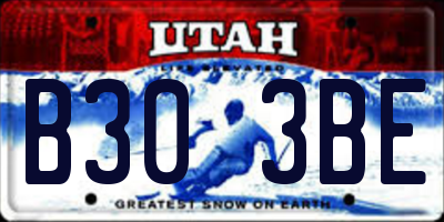 UT license plate B303BE