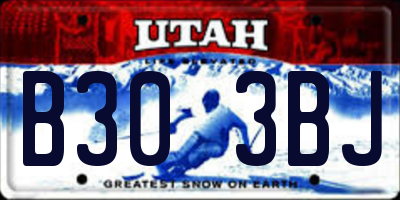 UT license plate B303BJ