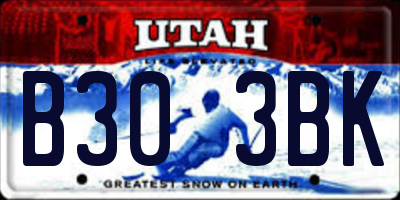 UT license plate B303BK