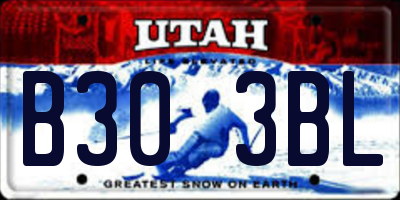 UT license plate B303BL