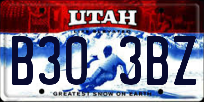 UT license plate B303BZ