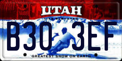UT license plate B303EF
