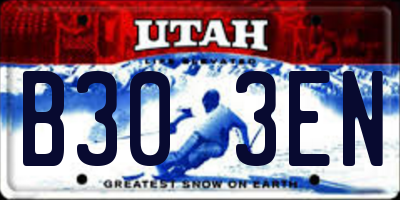 UT license plate B303EN