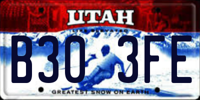UT license plate B303FE