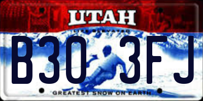 UT license plate B303FJ