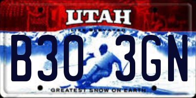 UT license plate B303GN