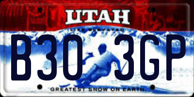 UT license plate B303GP