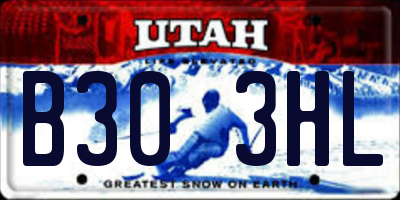 UT license plate B303HL