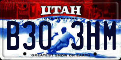 UT license plate B303HM