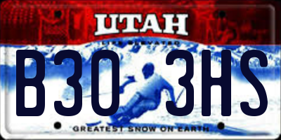 UT license plate B303HS