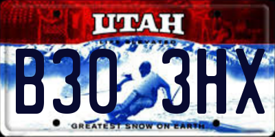 UT license plate B303HX
