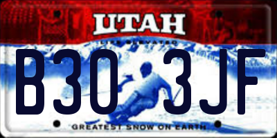 UT license plate B303JF