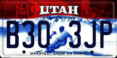 UT license plate B303JP