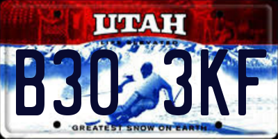 UT license plate B303KF