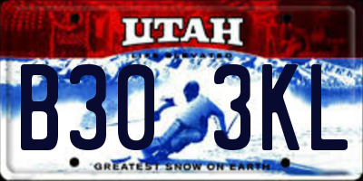 UT license plate B303KL