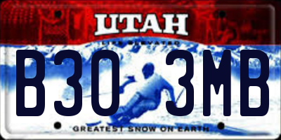 UT license plate B303MB