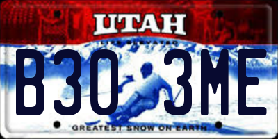 UT license plate B303ME