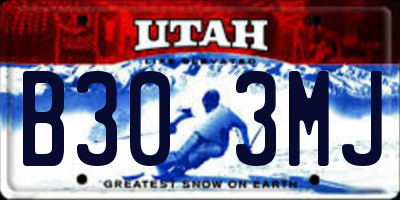 UT license plate B303MJ