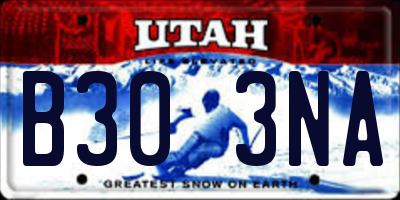 UT license plate B303NA