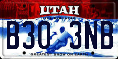 UT license plate B303NB