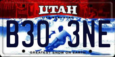 UT license plate B303NE