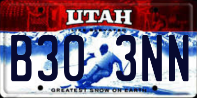 UT license plate B303NN