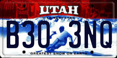 UT license plate B303NQ