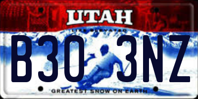 UT license plate B303NZ