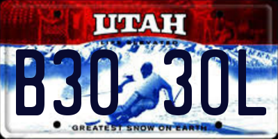 UT license plate B303OL