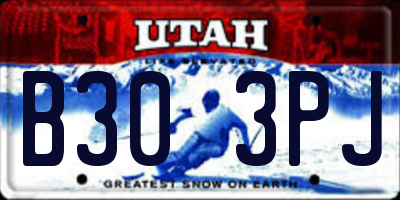 UT license plate B303PJ