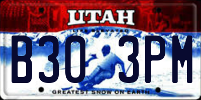 UT license plate B303PM