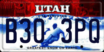 UT license plate B303PQ