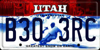 UT license plate B303RC