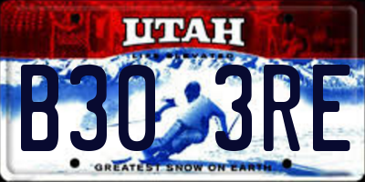UT license plate B303RE