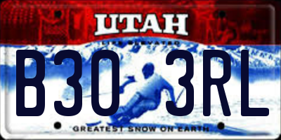 UT license plate B303RL