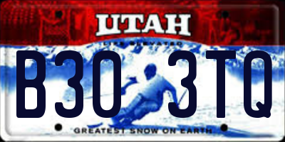 UT license plate B303TQ