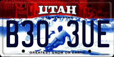 UT license plate B303UE