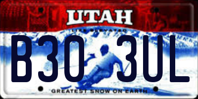UT license plate B303UL