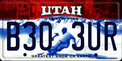 UT license plate B303UR