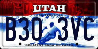 UT license plate B303VC