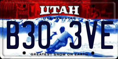 UT license plate B303VE