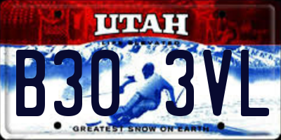 UT license plate B303VL