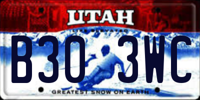 UT license plate B303WC