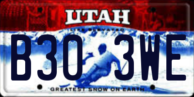 UT license plate B303WE