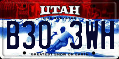 UT license plate B303WH