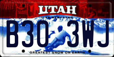 UT license plate B303WJ