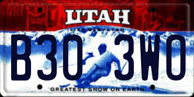 UT license plate B303WO