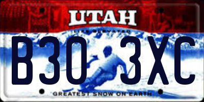 UT license plate B303XC