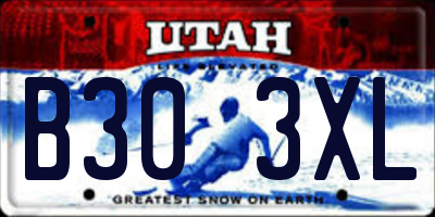 UT license plate B303XL